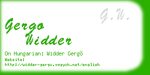 gergo widder business card