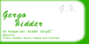 gergo widder business card
